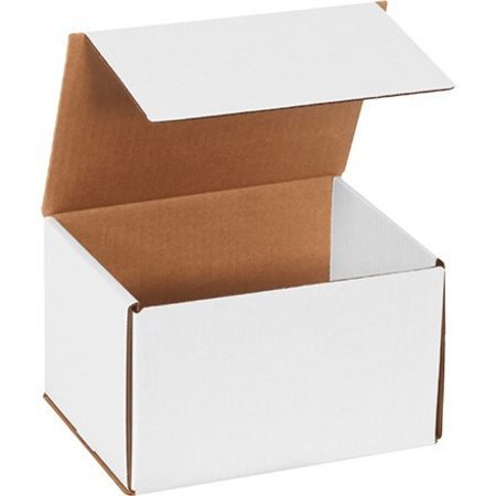 BOX PACKAGING Corrugated Mailers, 8"L x 6"W x 5"H, White M865
